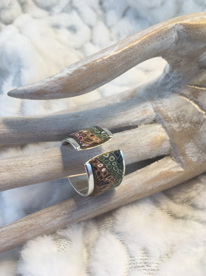 Ajustable polymer clay ring Moroccan spice