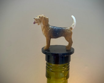 Beagle Bottle Stopper, Unique dog gift for any wine or liquor bottle.
