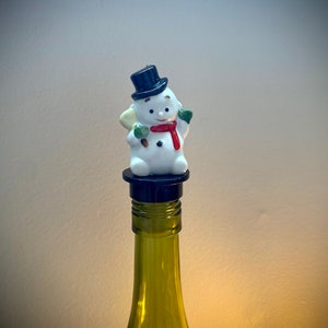 Snowman Bottle Stopper Use as a Wine Bottle Stopper or a Liquor Bottle Decoration! Great Christmas Gift!