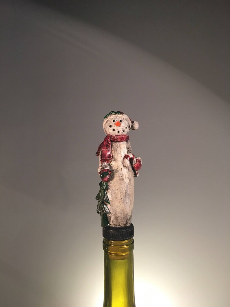 Snowman Bottle Stopper Great Christmas Bar Decoration Or Wine Etsy