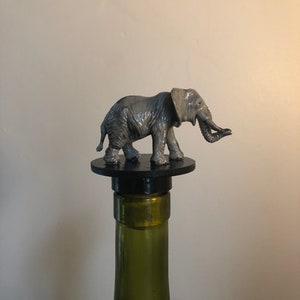 Fun Elephant Bottle Stopper! Use in a wine or liquor bottle! Animal decoration for the kitchen or home bar,