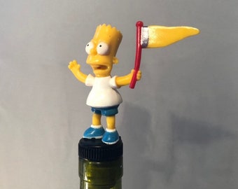 Bart Simpson Bottle Stopper to decorate any bar or wine bottle.