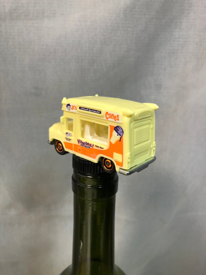 Ice Cream Truck Truck Bottle Stopper, Food Truck, Ice Cream Delivery driver, great gift for truck driver. Wine and bar gift, kitchen Decor. image 2