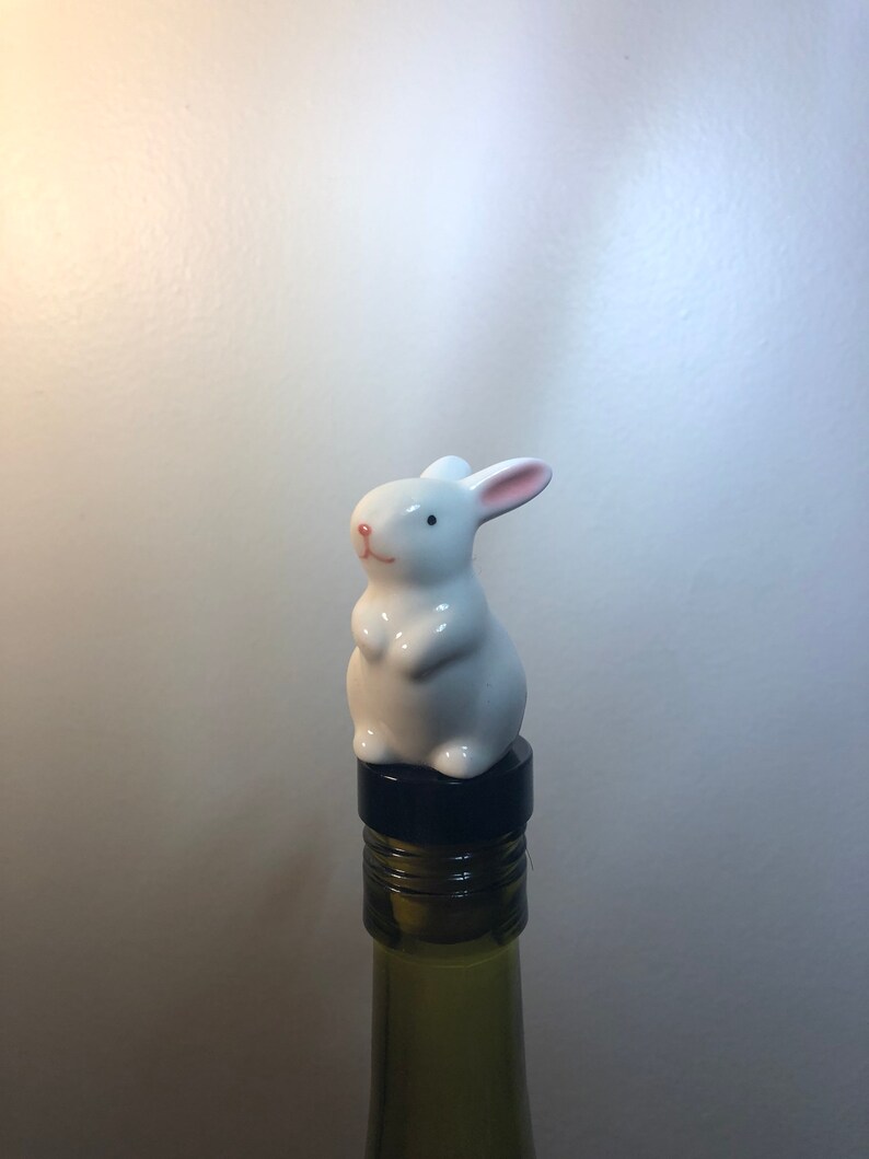 Rabbit Bottle Stopper Beautiful white rabbit to decorate any Etsy
