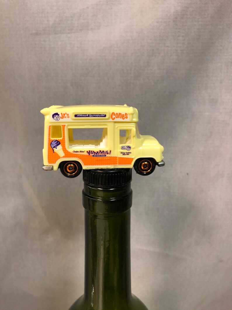 Ice Cream Truck Truck Bottle Stopper, Food Truck, Ice Cream Delivery driver, great gift for truck driver. Wine and bar gift, kitchen Decor. image 1