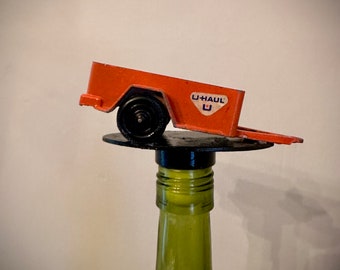 U-Haul Tailer Bottle Stopper made from a vintage collectable.