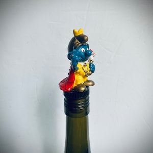 Smurf Bottl Stopper, Smurf Gift, Wizzard Gift, Smurfs, Wine Gifts, Drinking Gift, Cheap Gift, Cartoon, Papa, Wine Decoration,Wine Gifts