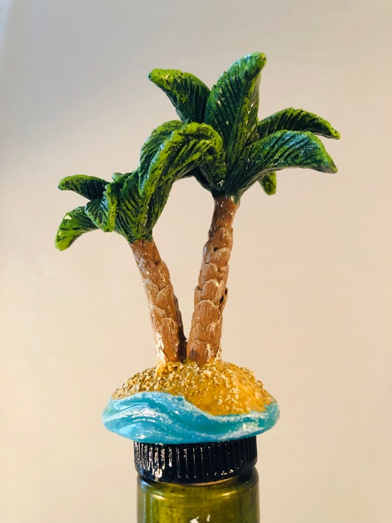 Palm Tree Wine Saver Gift Box Novelty Cake Decoration Bottle Stopper