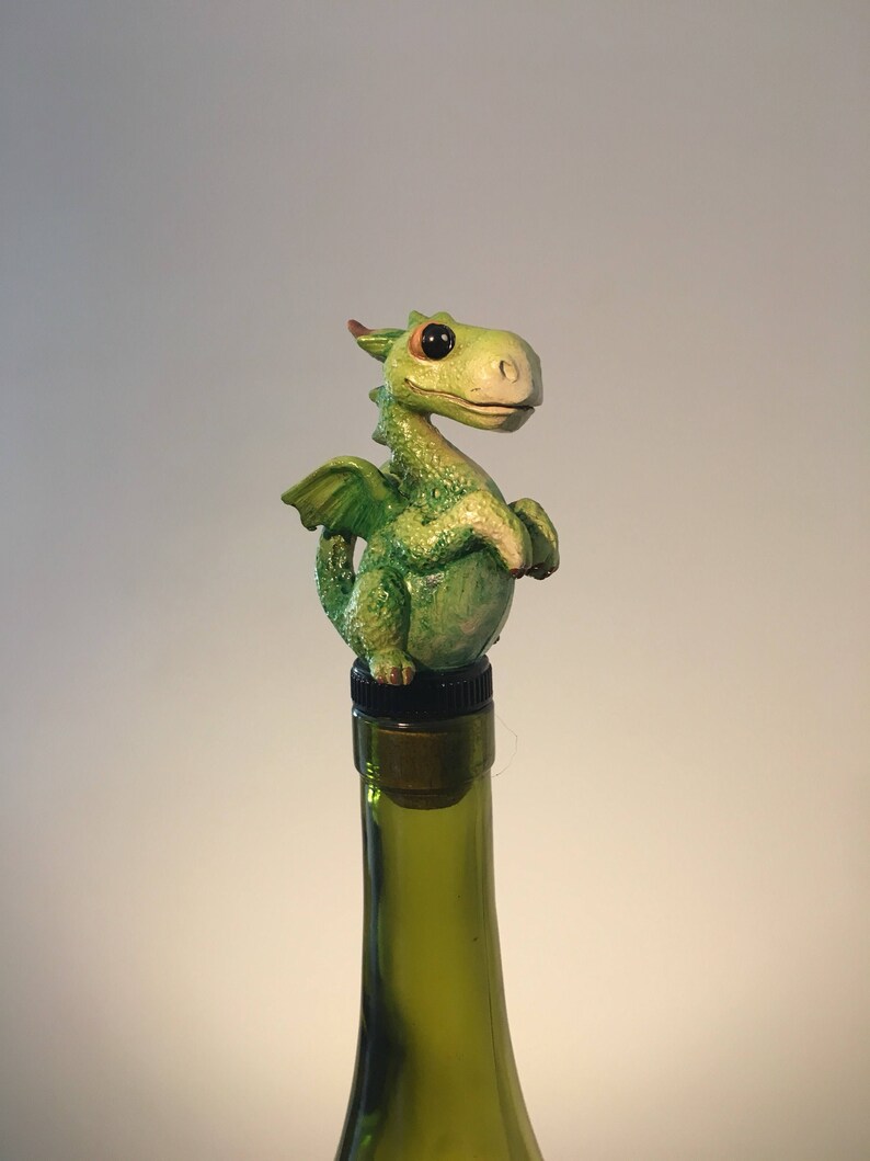 Dragon Bottle Stopper Dragon Gift Wine Gifts Green Dragon Etsy