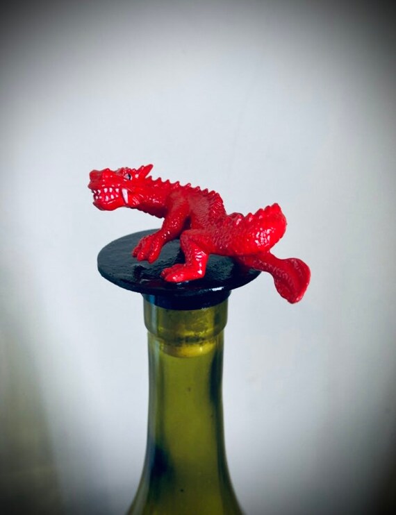 Dragon WINE Bottle Stopper Dragon Winestopper, Hand Sculpted Resin, Mythic Fantasy Art  main image 2