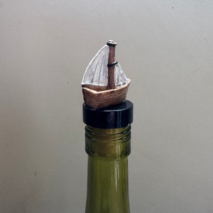 Sailboat Bottle Stopper, Sailing Wine Stopper, Gift for sailboat owner, Sailing Wine Gift, Wine and Boating, Trophy Wine Stopper image 4