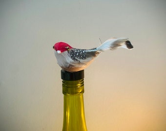 Bird Wine Stopper, Finch Wine Stopper, Finch Gift, Bird Watcher, Bird Wine Gift, Wine Gifts, Finch, Wine Bar, Bird Lover Gift,