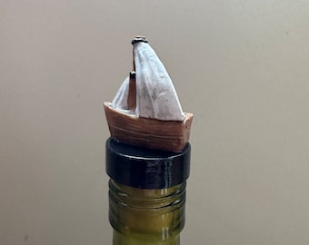 Sailboat Bottle Stopper, Sailing Wine Stopper, Gift for sailboat owner, Sailing Wine Gift, Wine and Boating, Trophy Wine Stopper