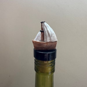 Sailboat Bottle Stopper, Sailing Wine Stopper, Gift for sailboat owner, Sailing Wine Gift, Wine and Boating, Trophy Wine Stopper image 2