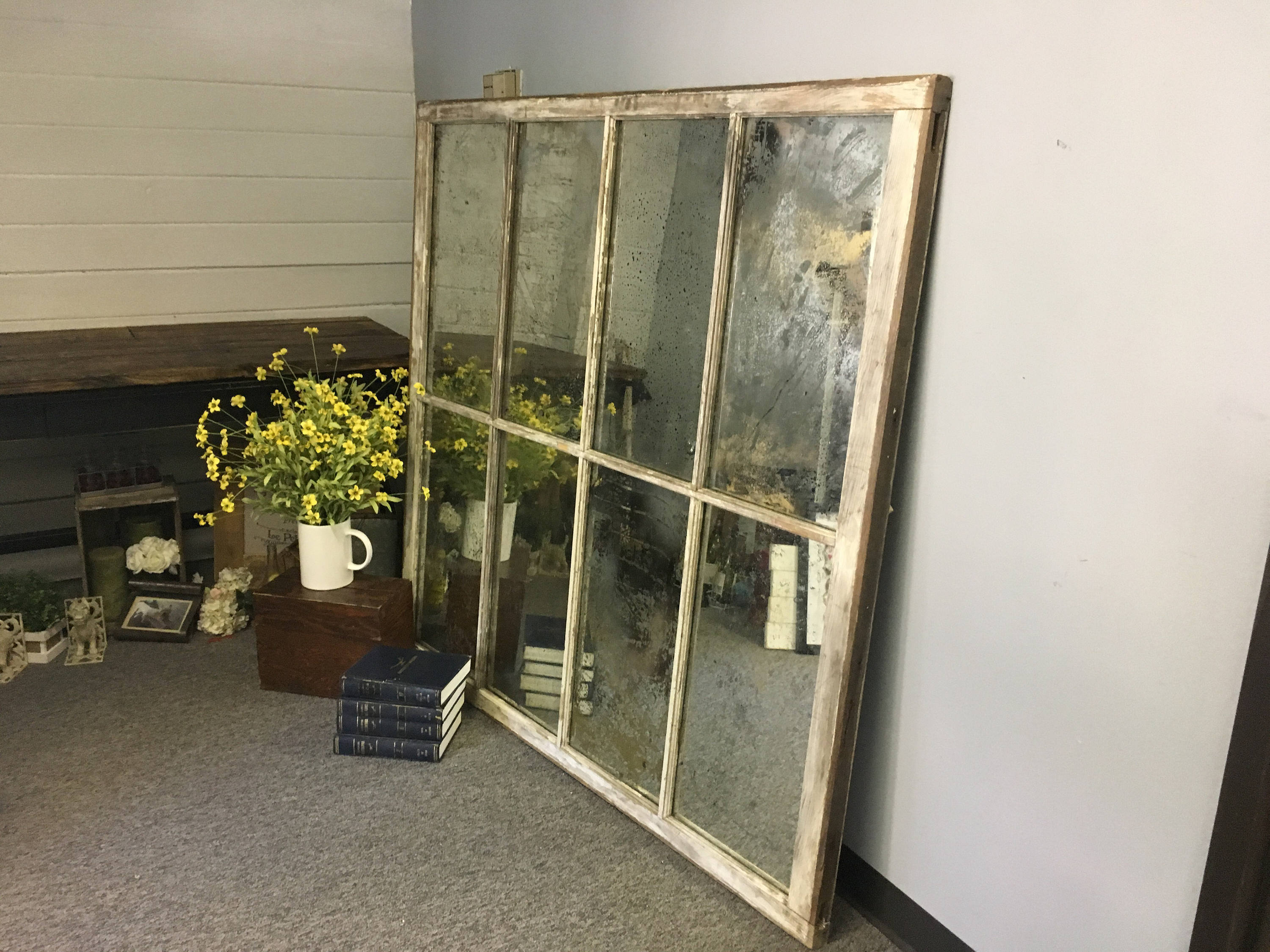Distressed Barn Window Mirror Rustic Xl Wall Mirror With Etsy