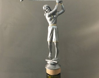 Female Golf Bottle Stopper use in a Wine or Liquor Bottle. Great award fir a Golf Tournament , Golf and Wine Gift, Wine Stopper