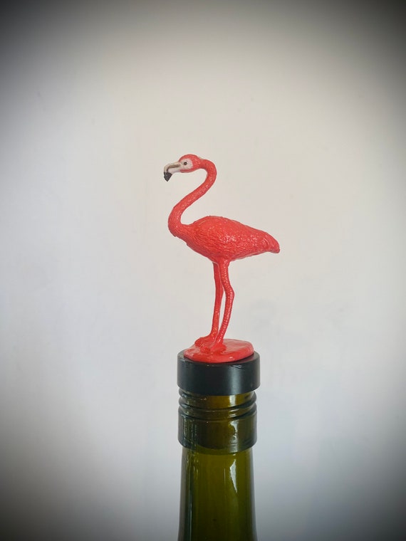 Pink Flamingo Wine Cork Bottle Topper 