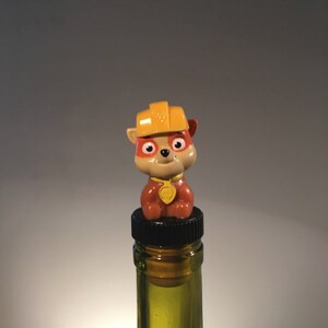 Paw Patrol Wine Stopper, Dog Wine Stopper, Dog Wine Gift, Cartoon Dog Wine Gift, RubbleWine Stopper, Paw Patrol Wine Stopper