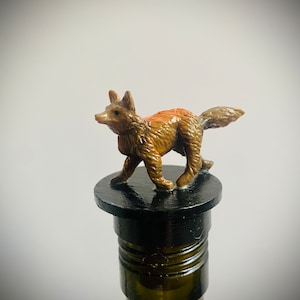 Fox Bottle Stopper. Use in a wine or liquor bottle.