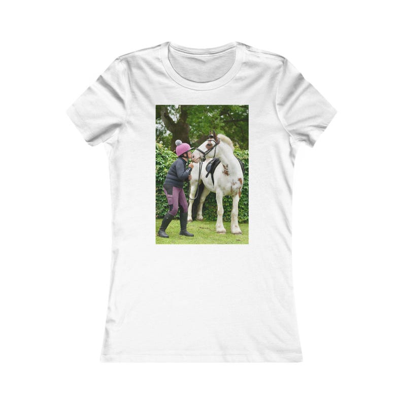 Personalised Photo T-Shirt for Women | Upload Your Own Picture | Custom Horse, Pet or Family Photo Tee | Gift for Her image 1