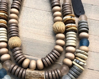 Arakierst 20pcs Wooden Abacus Beads Teething Unfinished Loose Round Spacer Shape DIY Handmade Mom Beaded Necklace Making 2413mm 20pcs