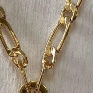 Dainty Figaro curb chain gold chain Figaro chain link chain jewelry chain jewelry chain shiny gold 18K gold plated Figaro chain