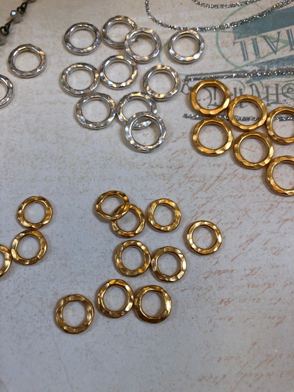 Jewelry connector ring24k gold plated or sterling silver3 Etsy