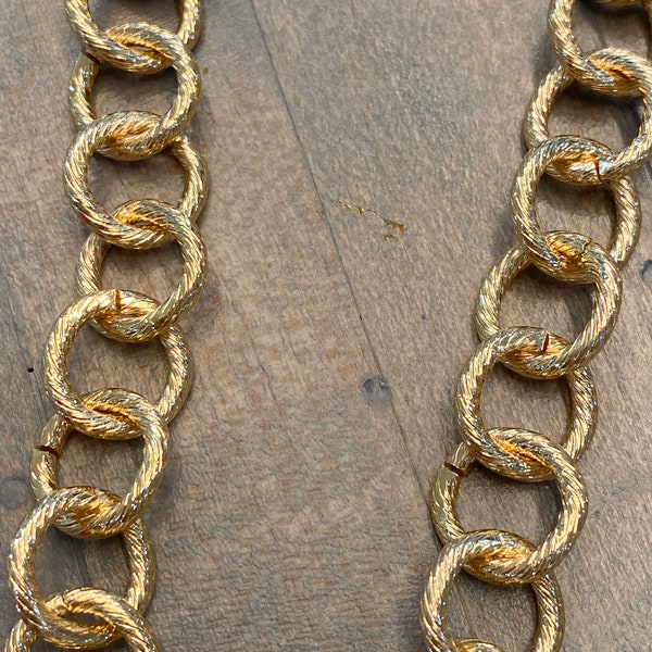 1 or 2 feet Gold chain round link chain textured chain gold link chain gold cable chain round chain jewelry chain circle chain