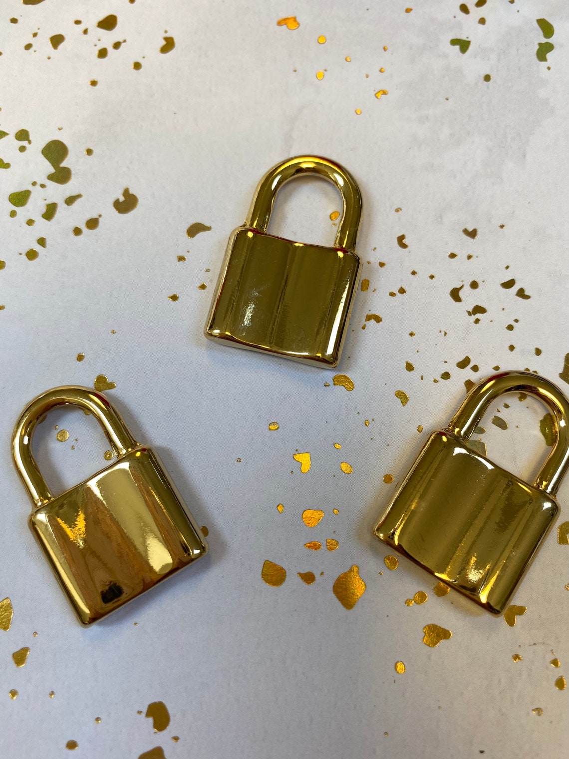 Gold lock charmsgold electroplate lockslock charmlock Etsy