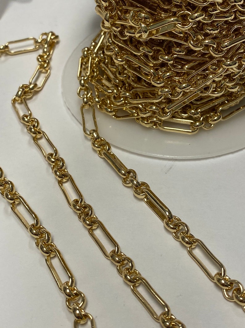 Paperclip Elongated 18K Gold Fill Overlay Paperclip Chain 15mm - Etsy