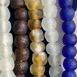 Glass Krobo beads recycled glass beads many colors 13-15mm African glass beads round glass bead recycled glass beads handmade glass beads