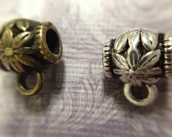 HIDE A KNOT bead 5 included antique gold or antique silver connector bead hides knots loop for adding charm spacer bead