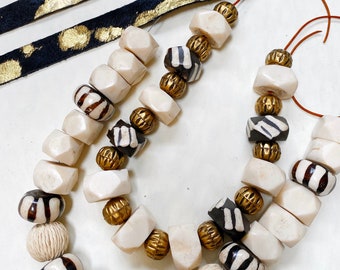 Bone beads,large size,African bone beads,per piece,per strand,African trade beads,large bone beads,Batik beads