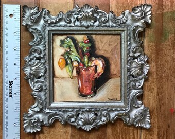 Bloody Mary - ORIGINAL Still Life Oil Painting by Tawnee Corning - 2023 - Framed