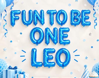 Gepersonaliseerde verjaardagsballonnenbanner, Leuk om één te worden, Ballonnen met aangepaste naamletters voor feestachtergrond