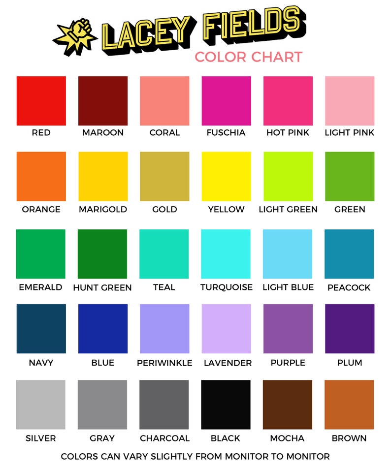 Anniversary Color Chart