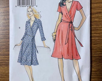 Vogue 8379 Wrap dress sewing pattern 16-22 UNCUT