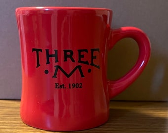 3M diner style red mug