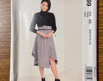 McCall's 7813 699 Asymmetrical midi skirt sewing pattern 6-14 UNCUT