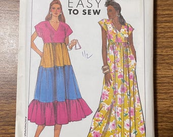 Simplicity 9153 Pullover tiered dress sewing pattern 14-26 UNCUT