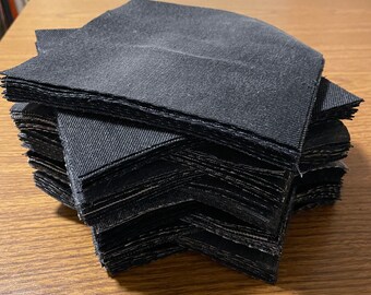 100 denim 7" black squares