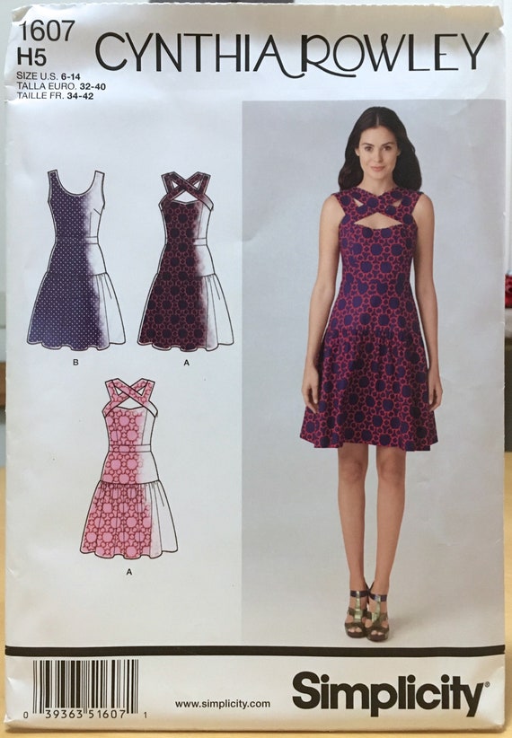 Simplicity 1607 Cynthia Rowley designer summer dress sewing | Etsy