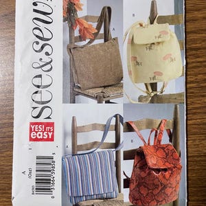 Butterick 4583 Messenger bag and backpack sewing pattern UNCUT