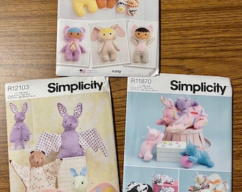 You get all 3! Plush toys sewing patterns UNCUT