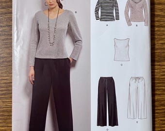 New Look 6402 0384 Knit wardrobe sewing pattern 6-24 UNCUT