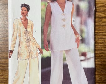 Butterick 3431 Summer top and pants 1990's sewing pattern 6 8 10 UNCUT