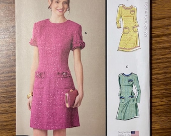 McCall's 8529 12206 Dress sewing pattern 14-22 UNCUT