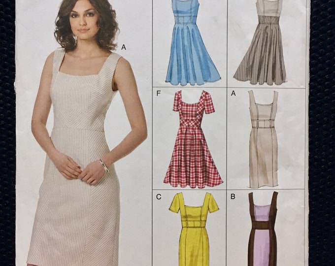 Vogue 8648 Lined Fit and Flare or Shift Dress Sewing Pattern 14 16 18 ...