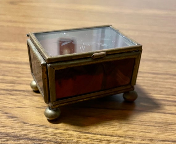 Glass and brass jewelry and ring boxes - image 7