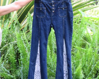 Gehaakte jeans met bloemenprint